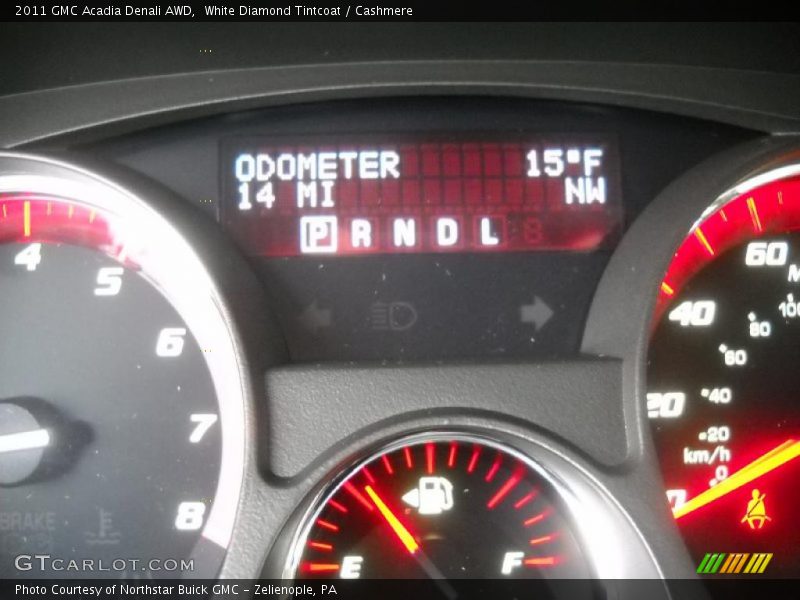 White Diamond Tintcoat / Cashmere 2011 GMC Acadia Denali AWD