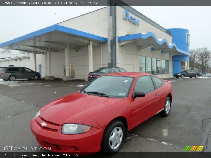 Victory Red / Graphite Gray 2003 Chevrolet Cavalier Coupe