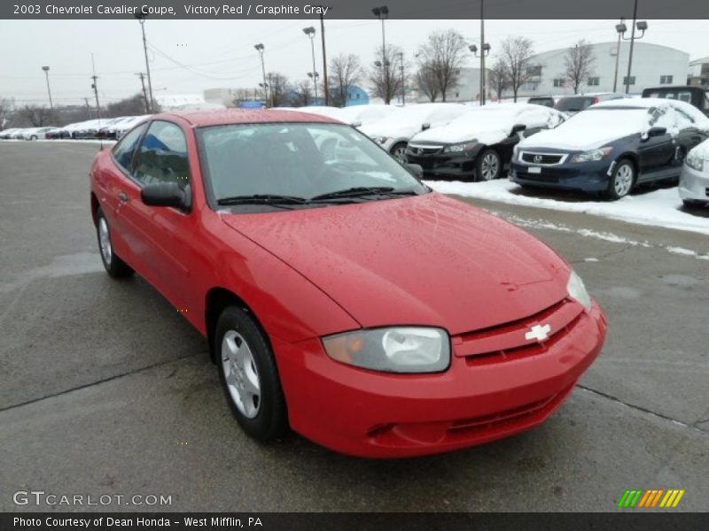 Victory Red / Graphite Gray 2003 Chevrolet Cavalier Coupe