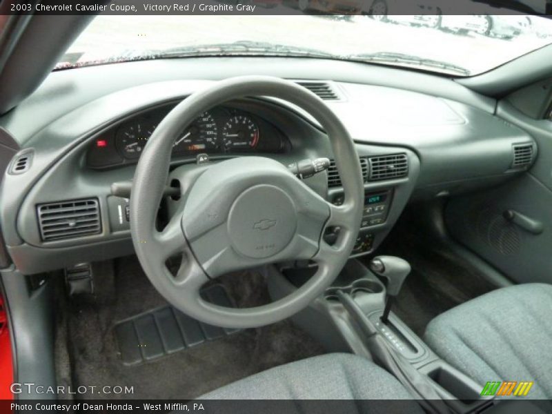 Victory Red / Graphite Gray 2003 Chevrolet Cavalier Coupe