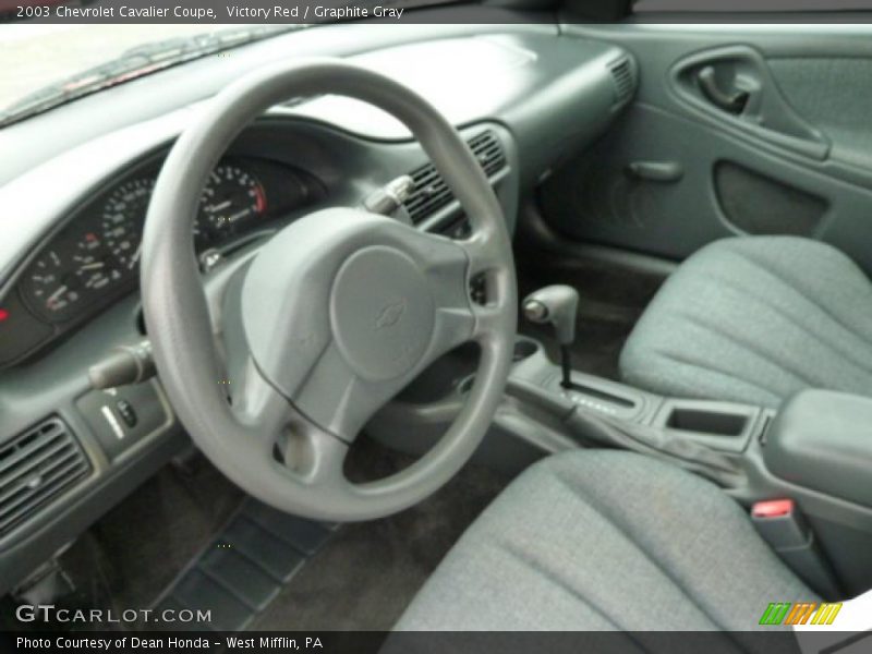 Victory Red / Graphite Gray 2003 Chevrolet Cavalier Coupe