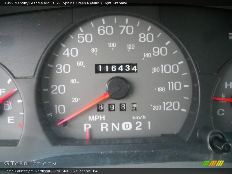 Spruce Green Metallic / Light Graphite 1999 Mercury Grand Marquis GS