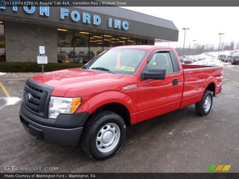 Vermillion Red / Medium Stone 2010 Ford F150 XL Regular Cab 4x4