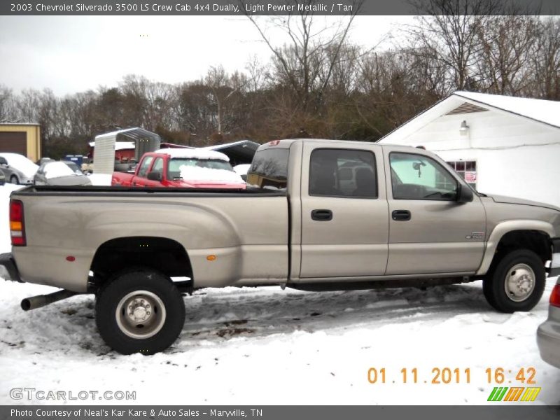 Light Pewter Metallic / Tan 2003 Chevrolet Silverado 3500 LS Crew Cab 4x4 Dually