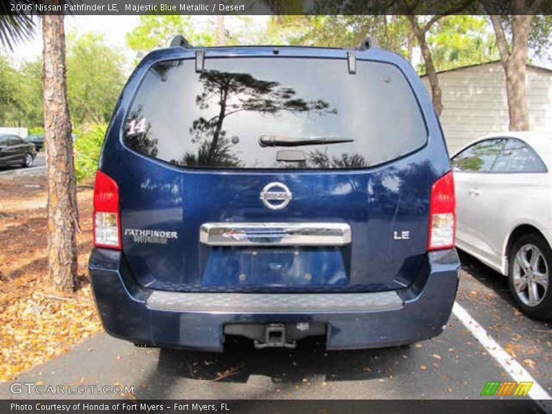 Majestic Blue Metallic / Desert 2006 Nissan Pathfinder LE
