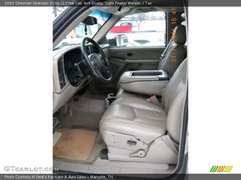 Light Pewter Metallic / Tan 2003 Chevrolet Silverado 3500 LS Crew Cab 4x4 Dually