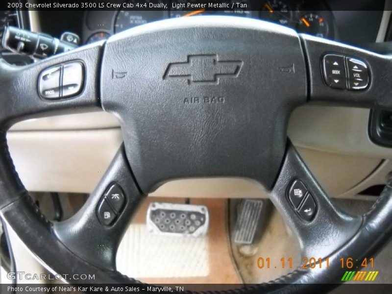 Light Pewter Metallic / Tan 2003 Chevrolet Silverado 3500 LS Crew Cab 4x4 Dually