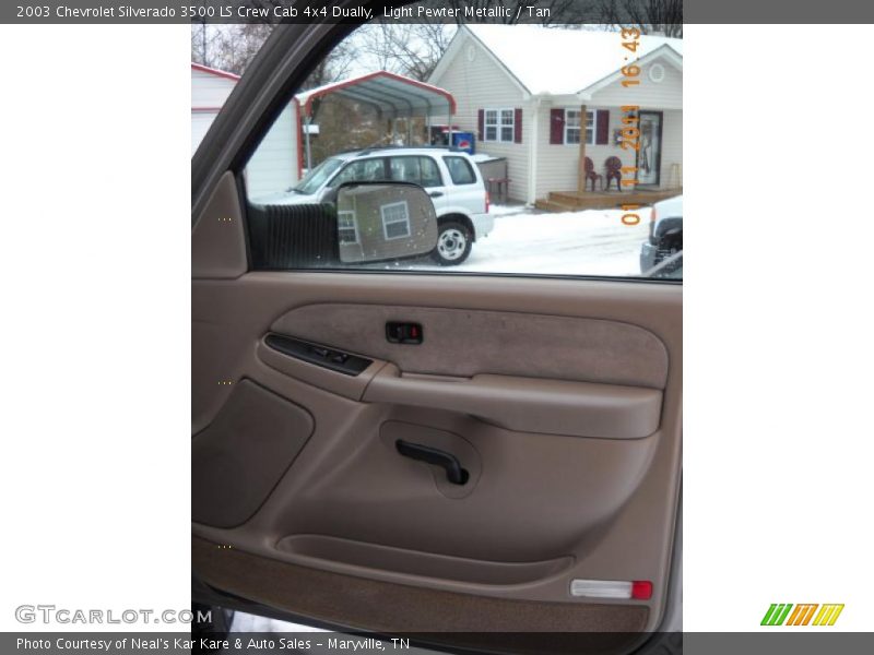 Light Pewter Metallic / Tan 2003 Chevrolet Silverado 3500 LS Crew Cab 4x4 Dually