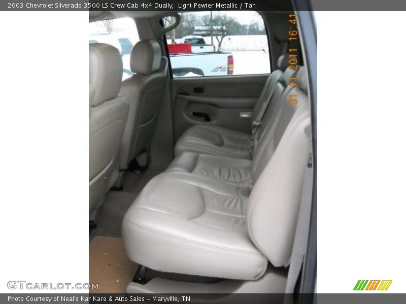 Light Pewter Metallic / Tan 2003 Chevrolet Silverado 3500 LS Crew Cab 4x4 Dually