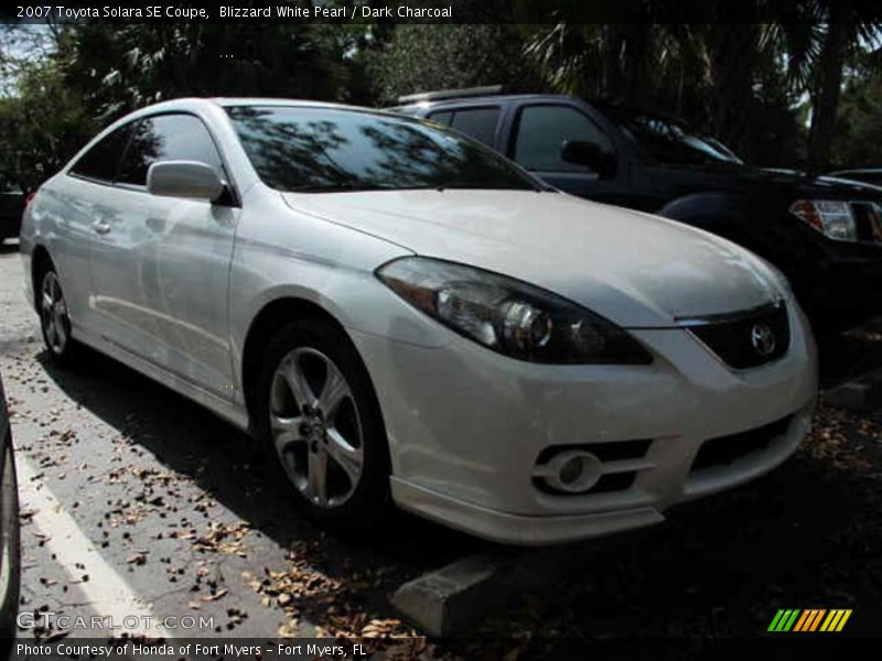 Blizzard White Pearl / Dark Charcoal 2007 Toyota Solara SE Coupe