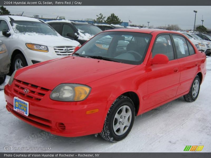 Retro Red / Gray 2004 Hyundai Accent GL Sedan