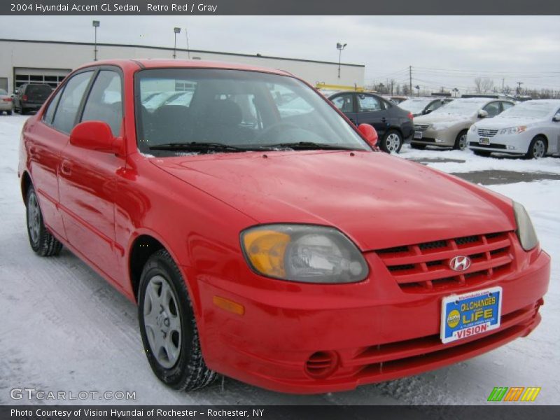 Retro Red / Gray 2004 Hyundai Accent GL Sedan