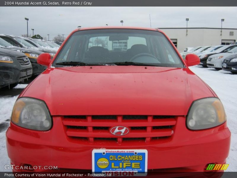 Retro Red / Gray 2004 Hyundai Accent GL Sedan