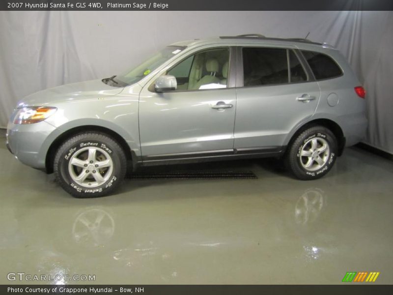 Platinum Sage / Beige 2007 Hyundai Santa Fe GLS 4WD