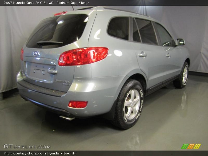 Platinum Sage / Beige 2007 Hyundai Santa Fe GLS 4WD