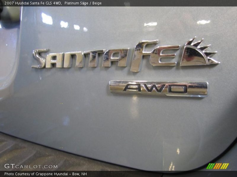Platinum Sage / Beige 2007 Hyundai Santa Fe GLS 4WD