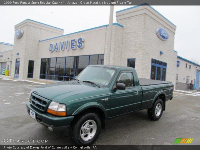 Amazon Green Metallic / Medium Prairie Tan 1999 Ford Ranger Sport Regular Cab 4x4