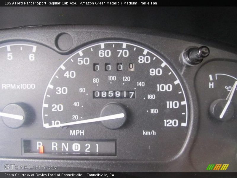 Amazon Green Metallic / Medium Prairie Tan 1999 Ford Ranger Sport Regular Cab 4x4