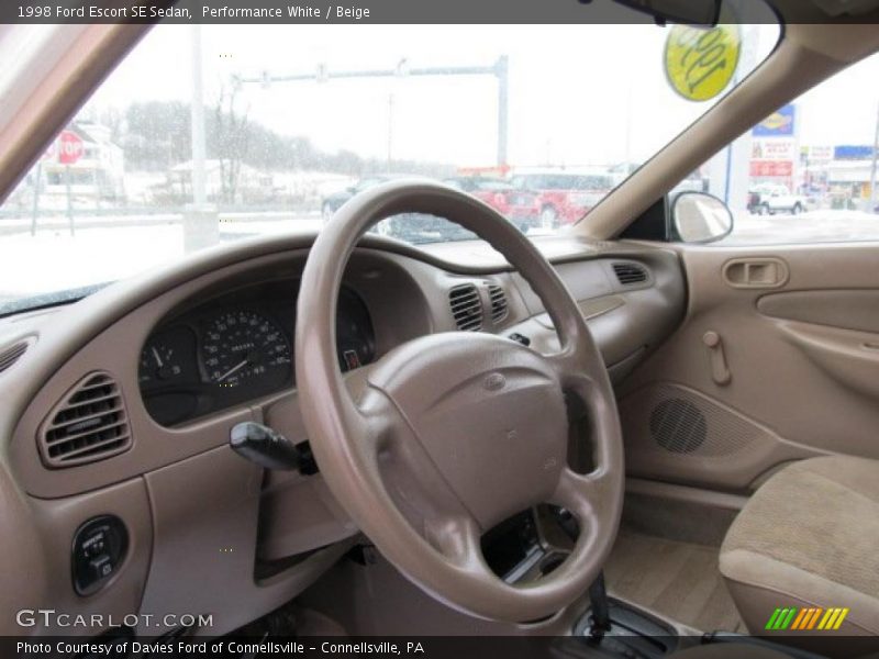 Performance White / Beige 1998 Ford Escort SE Sedan