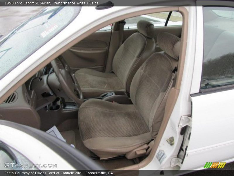 Performance White / Beige 1998 Ford Escort SE Sedan