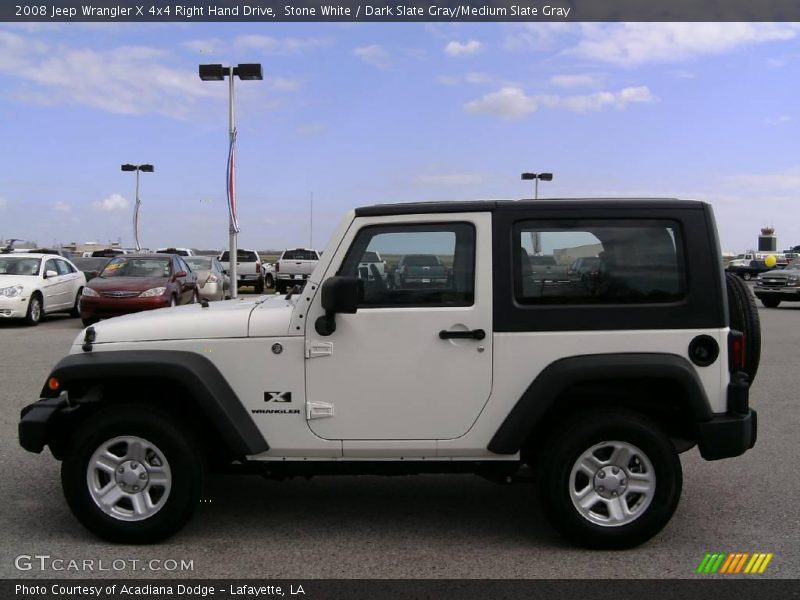 Stone White / Dark Slate Gray/Medium Slate Gray 2008 Jeep Wrangler X 4x4 Right Hand Drive