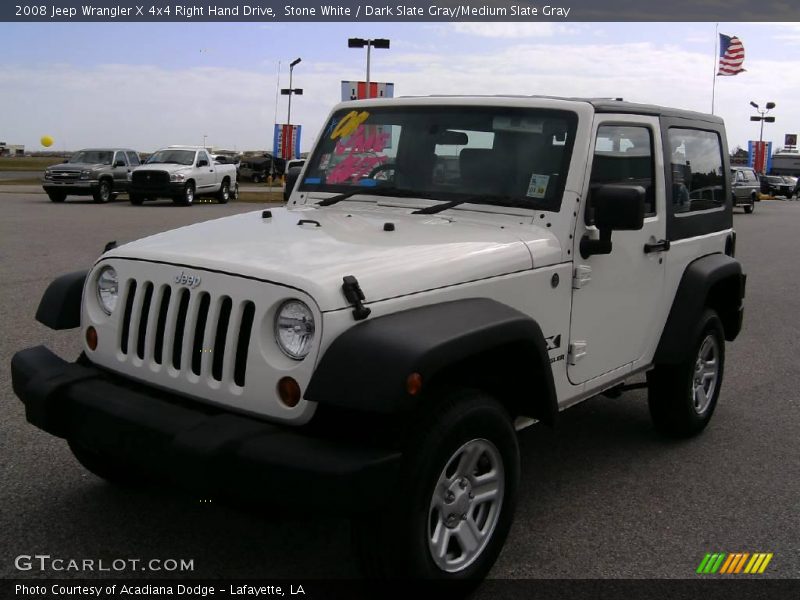 Stone White / Dark Slate Gray/Medium Slate Gray 2008 Jeep Wrangler X 4x4 Right Hand Drive