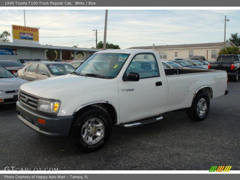 White / Blue 1996 Toyota T100 Truck Regular Cab