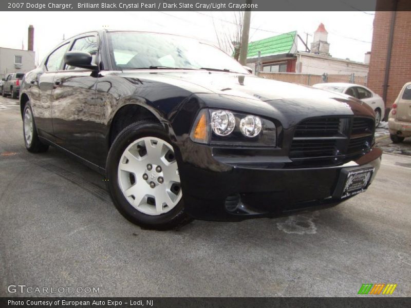 Brilliant Black Crystal Pearl / Dark Slate Gray/Light Graystone 2007 Dodge Charger