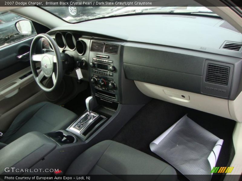 Brilliant Black Crystal Pearl / Dark Slate Gray/Light Graystone 2007 Dodge Charger