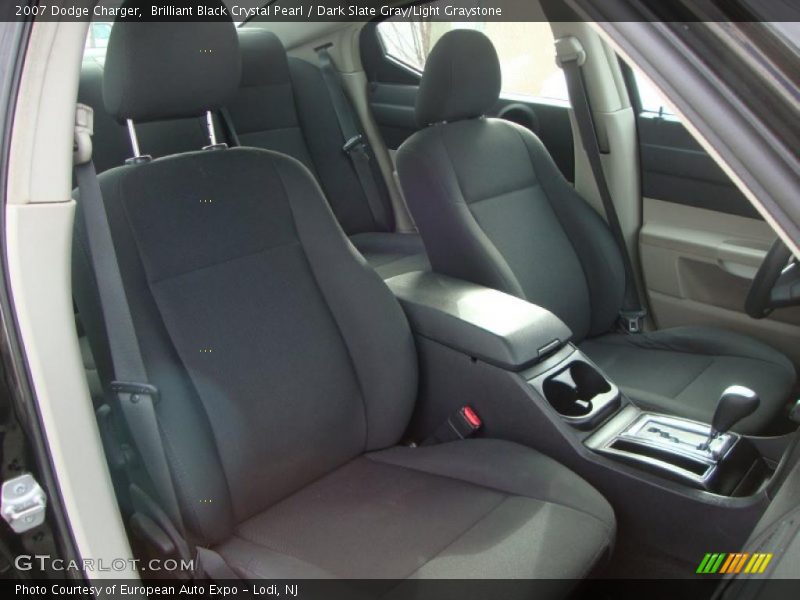Brilliant Black Crystal Pearl / Dark Slate Gray/Light Graystone 2007 Dodge Charger
