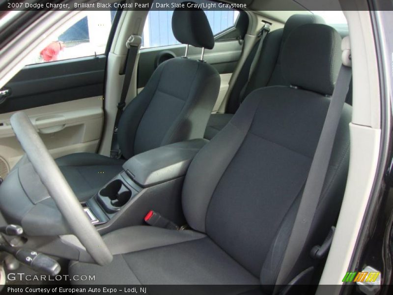 Brilliant Black Crystal Pearl / Dark Slate Gray/Light Graystone 2007 Dodge Charger
