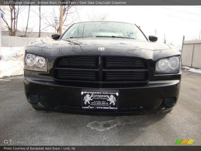 Brilliant Black Crystal Pearl / Dark Slate Gray/Light Graystone 2007 Dodge Charger