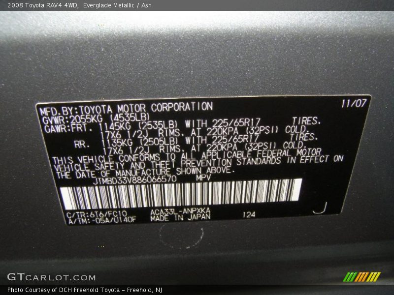 Everglade Metallic / Ash 2008 Toyota RAV4 4WD