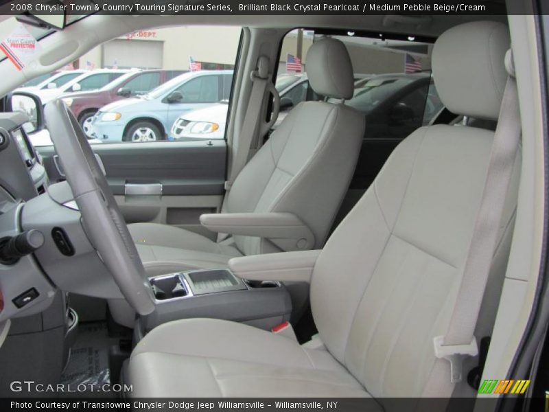 Brilliant Black Crystal Pearlcoat / Medium Pebble Beige/Cream 2008 Chrysler Town & Country Touring Signature Series