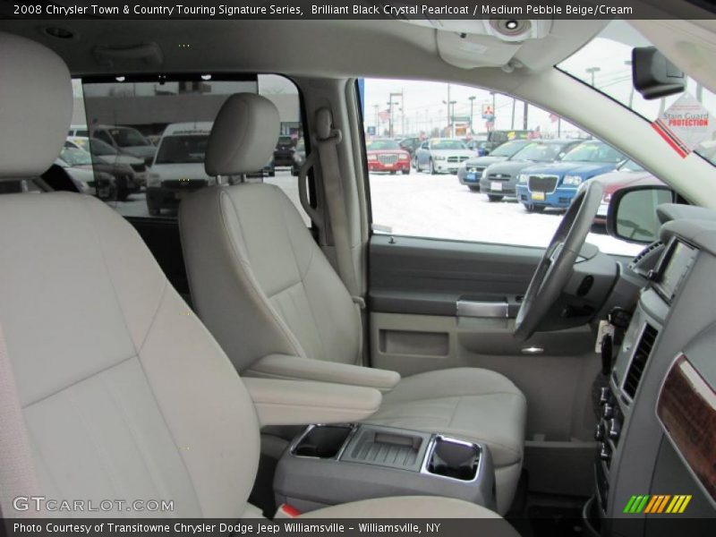 Brilliant Black Crystal Pearlcoat / Medium Pebble Beige/Cream 2008 Chrysler Town & Country Touring Signature Series