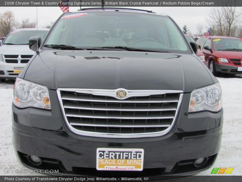 Brilliant Black Crystal Pearlcoat / Medium Pebble Beige/Cream 2008 Chrysler Town & Country Touring Signature Series