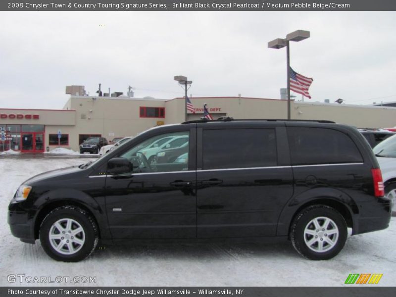 Brilliant Black Crystal Pearlcoat / Medium Pebble Beige/Cream 2008 Chrysler Town & Country Touring Signature Series