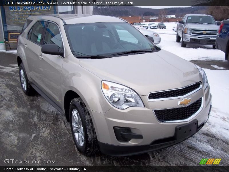 Gold Mist Metallic / Light Titanium/Jet Black 2011 Chevrolet Equinox LS AWD