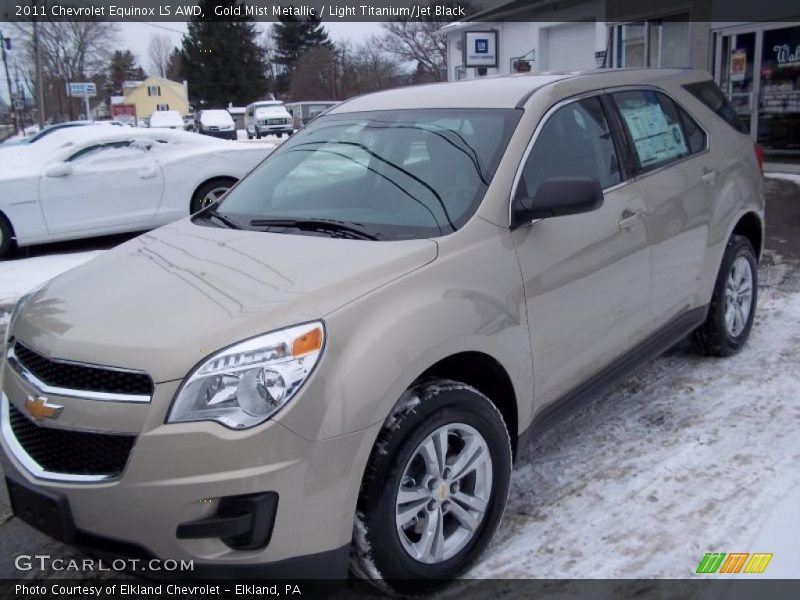 Gold Mist Metallic / Light Titanium/Jet Black 2011 Chevrolet Equinox LS AWD