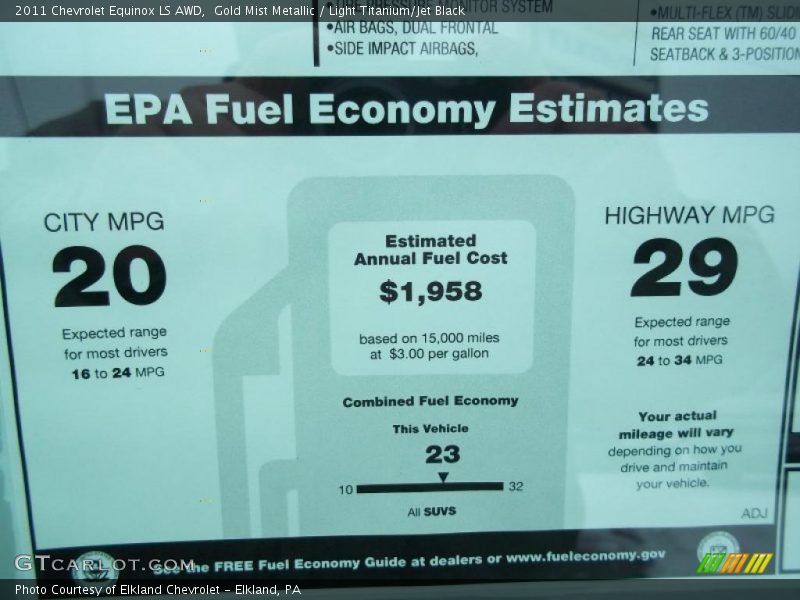Gold Mist Metallic / Light Titanium/Jet Black 2011 Chevrolet Equinox LS AWD
