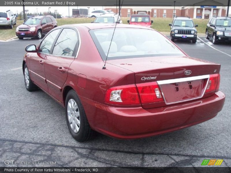 Radiant Red / Beige 2005 Kia Optima LX