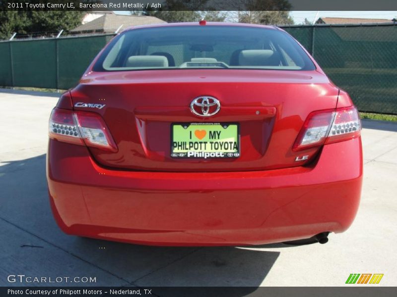 Barcelona Red Metallic / Ash 2011 Toyota Camry LE