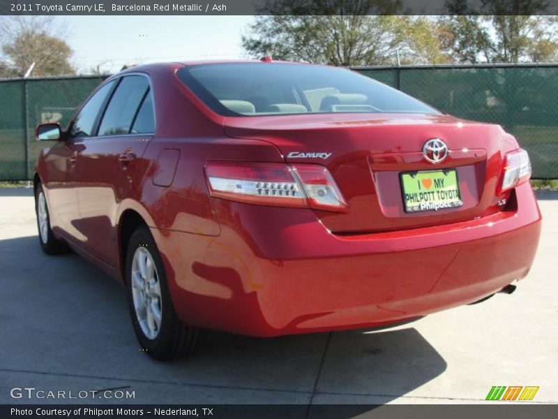Barcelona Red Metallic / Ash 2011 Toyota Camry LE