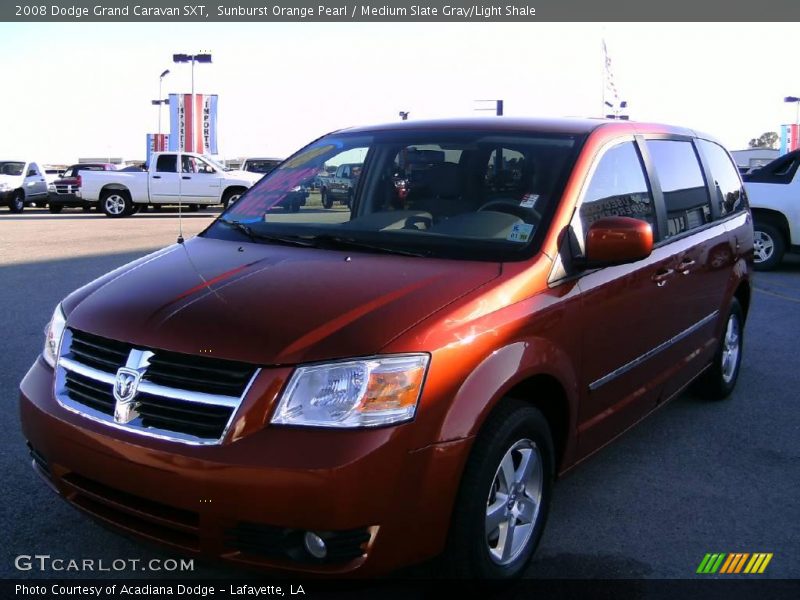 Sunburst Orange Pearl / Medium Slate Gray/Light Shale 2008 Dodge Grand Caravan SXT