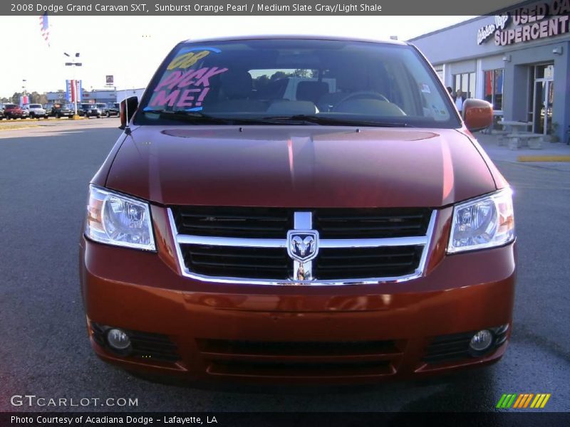 Sunburst Orange Pearl / Medium Slate Gray/Light Shale 2008 Dodge Grand Caravan SXT