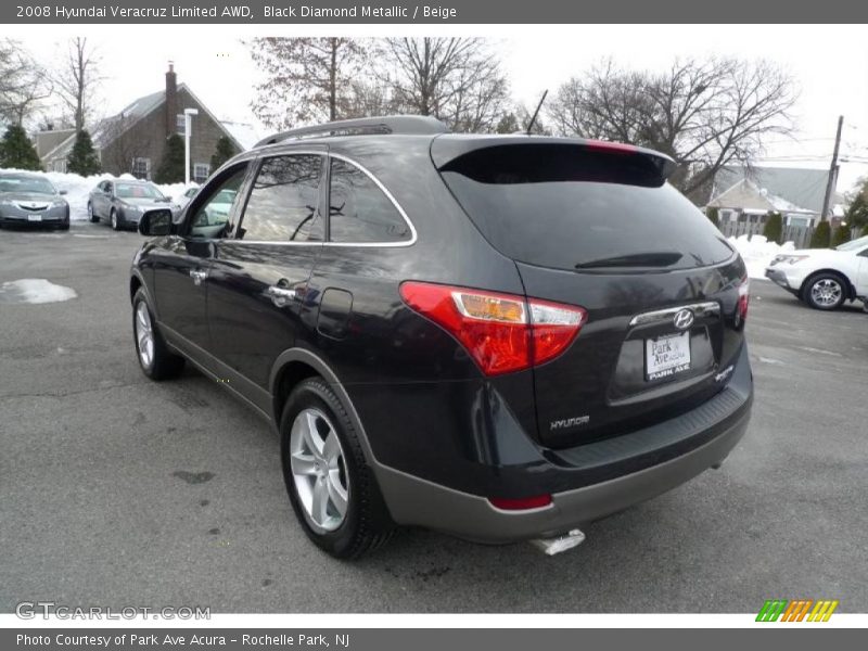 Black Diamond Metallic / Beige 2008 Hyundai Veracruz Limited AWD