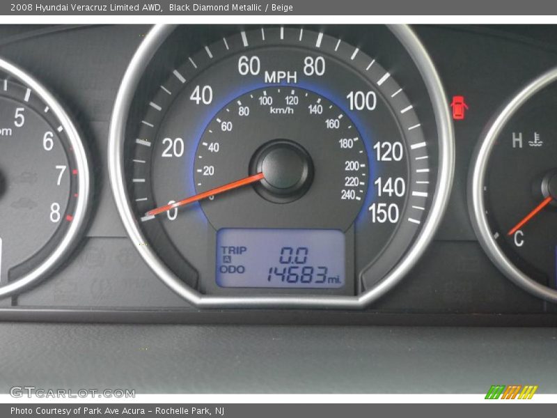 Black Diamond Metallic / Beige 2008 Hyundai Veracruz Limited AWD