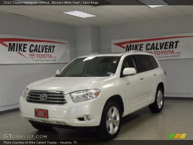 Blizzard White Pearl / Sand Beige 2010 Toyota Highlander Limited