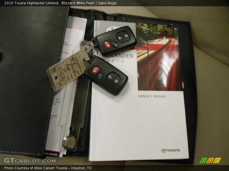 Blizzard White Pearl / Sand Beige 2010 Toyota Highlander Limited