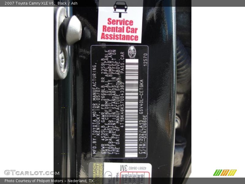 Black / Ash 2007 Toyota Camry XLE V6